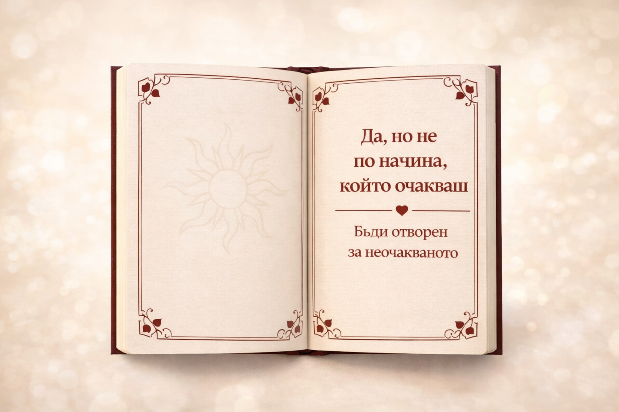 Примерна вътрешна страница от Книга на отговорите